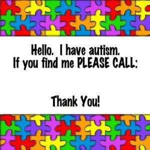  Please Call Autism ID Tag Stickers Arts, Crafts & Sewing