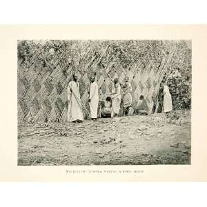 1915 Print Uganda Africa Natives Reed Fence Construction Ethnic Tribal 