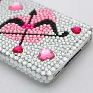 Bling Bow Arrow Heart Back Hard Case Cover For Apple iPhone 4 4G 4S 