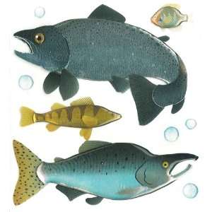   Boutique Dimensional Stickers Fish [Office Product] 