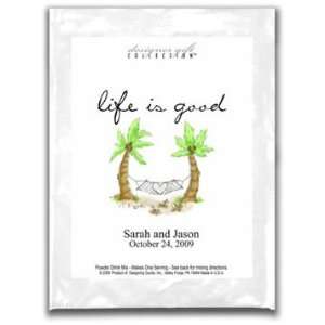 Cappuccino Wedding Favor   Life Is Good   Palm Trees With Heart 