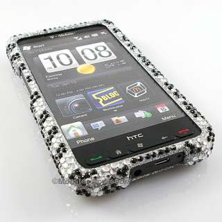ZEBRA Full Diamond Bling Hard Cover Case HTC HD2 HD 2  