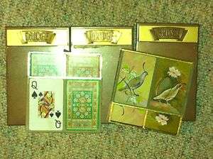   boards 3 pad holders and 2 sets vintage playing cards Congress quail