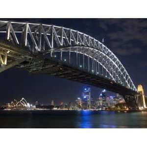  Opera House and Harbour Bridge at Night, Sydney, New South 