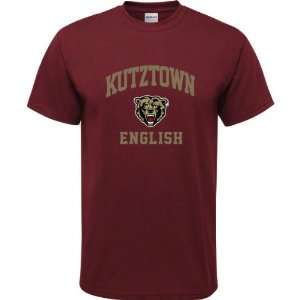  Kutztown Golden Bears Maroon Youth English Arch T Shirt 