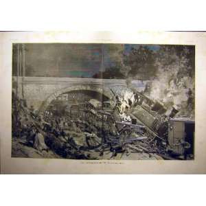    1891 Saint Mande Railway Train Accident Wreck Print