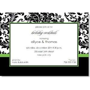  Black Toile With Green Accent Invitations