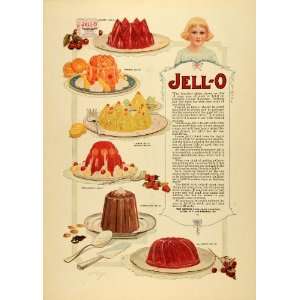1919 Ad Jello Gelatin Molds Dessert Genesee Pure Food Elizabeth Palmer 