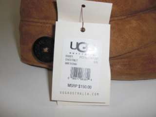 Ugg PCD Visor Cap One Size Chestnut Suede Shearling Wool Hat  