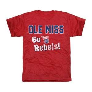   Ole Miss Rebels Cheering Section Tri Blend T Shirt   Red Sports