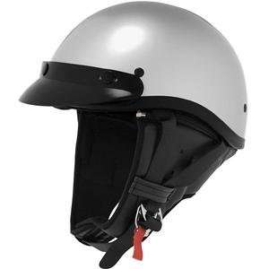  Skid Lid Classic Touring Helmet   Large/Silver Automotive