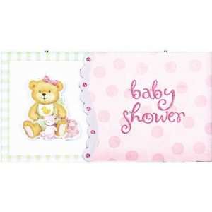  Precious Bear Pink Twinkler Embellished Invitations 8ct 