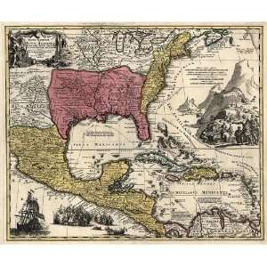  Antique Map of North America (1759) by Johann Baptist 