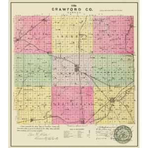  CRAWFORD COUNTY KANSAS (KS) MAP 1886
