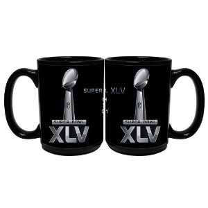  NFL Super Bowl XLV 2 Pack 15 Ounce Mug, Black Sports 