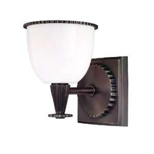   Glass Wall Sconce Lighting, 1 Light, 75 Total Watts Xenon, Bronze