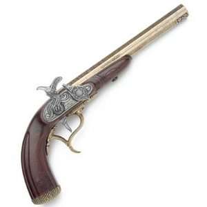  1800s English Percussion Dueling Pistol with Engraved 
