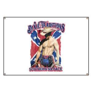   Dixie Traditions Southern Six Pack On Rebel Flag 