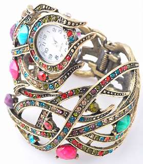 wholesale 1pcs Color rhinestone Crystal Cuff Watch Bracelet Bangle 