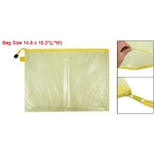  Amico Clear Yellow B4 Size Paper Soft Plastic Zippered 