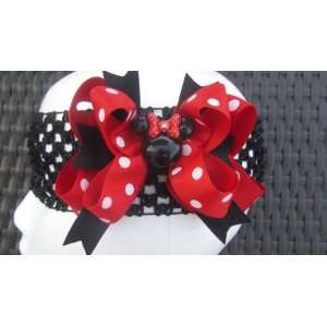 Minnie Mouse Red, Black Polka Dot Hair Bow Beauty