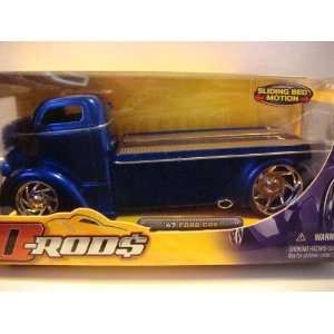  Jada D RODS Ford COE 1947 hauler Blue rubber tread scale 1 