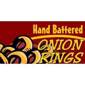    3x6 Vinyl Banner   Hand Batterred Onion Rings 