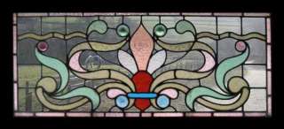   1900 SPECTACULAR ART NOUVEAU RONDEL Stained Glass Window Antique