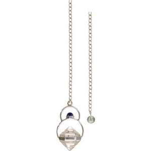  Sterling Silver Pendulum with Lapis Double Point Prism 