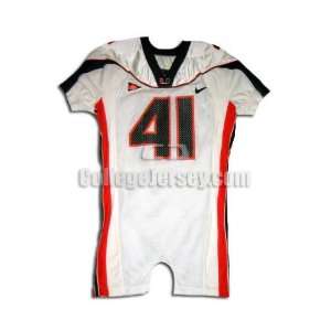  White No. 41 Team Issued Miami Nike Football Jersey 