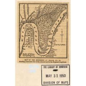  Civil War Map Map of the Mississippi at Island no. 10 