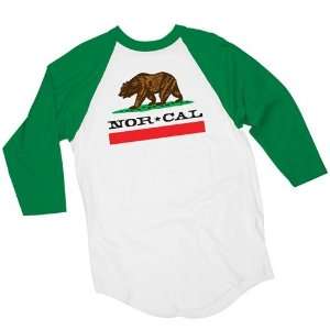  Nor Cal T Shirts Republic Raglan 3/4 Sleeve   Kelly Green 