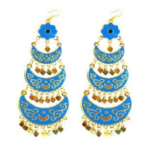 Blue Tinted Brass Dangling Earring, Bahana Jewelry