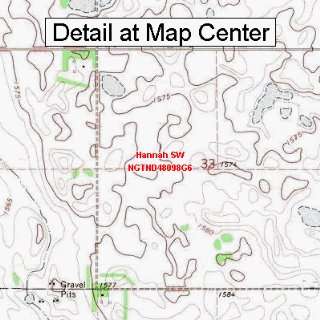  USGS Topographic Quadrangle Map   Hannah SW, North Dakota 
