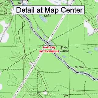  USGS Topographic Quadrangle Map   Todd City, Texas (Folded 