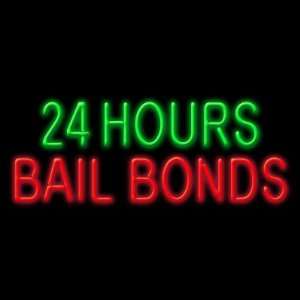  LED Neon 24 Hours Bail Bonds Sign