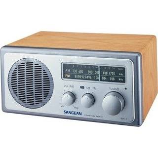   Sangean WR 1 AM/FM Wooden Cabinet Radio, Walnut