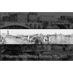 Monroe Street Bridge Construction, Spokane, Washington, 1911   24x36 