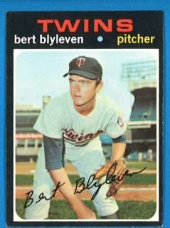 1971 Topps #26 BERT BLYLEVEN Rookie RC EXMT No Marks or Creases HOF 