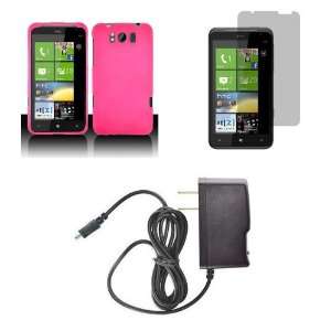  HTC Titan (AT&T) Premium Combo Pack   Hot Pink Rubberized 