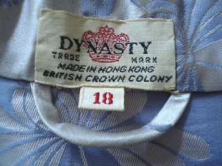 1920s Asian Dynasty Silk Dress SZ 18 British Crown HK  