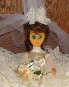   Large Vinyl Doll in Wedding Dress All Original in close fitting box
