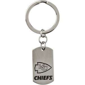  Stainless Steel Kansas City Chiefs Team Name Logo Keychain 