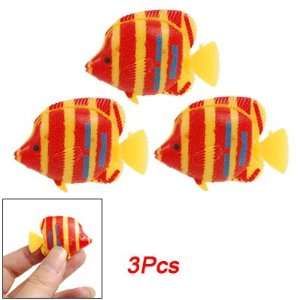  Manmade Orange Red Striped Tropical Fish Decor 3 Pcs for 