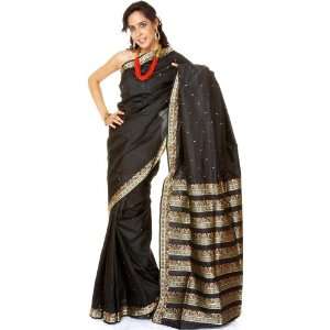   Valkalam Sari Hand woven in Banaras with Brocade Weave   Pure Silk