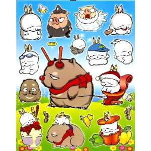   Rabbit Sticker Sheet DL012~ toilet humor ~ plunger ~ ice cream sundae