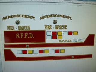 San Francisco CA Fire Dept Ambulance Decals 143 Custom  