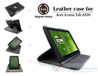 Acer Iconia Tab A500 Leather Case Stand 360° Rotating  