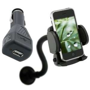  for Apple® iPhone® 4 4G 3GS CAR CHARGER + WINDSHIELD MOUNT 