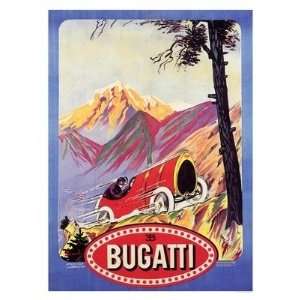 Art Deco Bugatti   Car Advert   15.6x11.7 inches